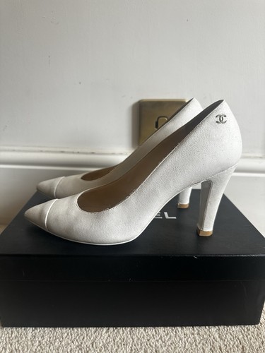 Scarpe chanel bianche pelle - scarpe,
