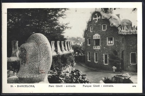 Cartolina barcellona parc - barcellona,,