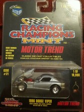 NEW RACING CHAMPIONS MINT MOTOR TREND 1996 DODGE VIPER SILVER DIE CAST OPEN HOOD