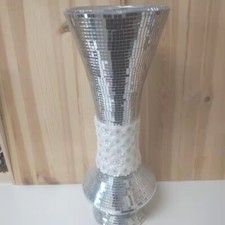 VASI A MOSAICO  ARGENTO E BIANCO