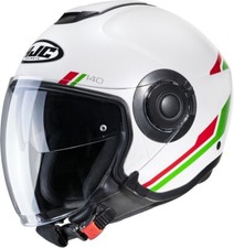 CASCO HELMET MOTO JET HJC I40 PADDY MC41 BIANCO VERDE ROSSO TG XS
