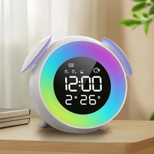 Sveglia Bambini, Sveglia Digitale Da Comodino Ricaricabile Con 15 Colori Luce No