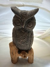 Statua Gufo Legno Intagliato