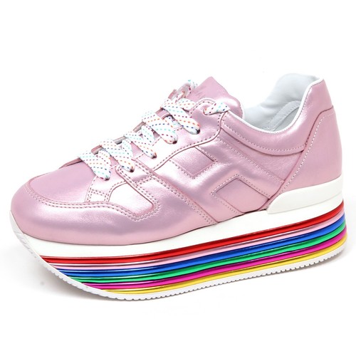 F2502 sneaker donna pink - , lame