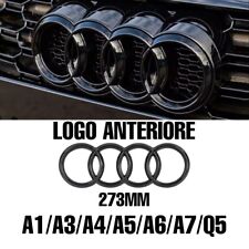 LOGO ANTERIORE AUDI nero lucido 273mm A1 A3 A4 A5 A6 A7 Q5 STEMMA EMBLEMA ANELLI