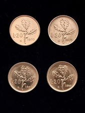 4 monete da 20 Lire -