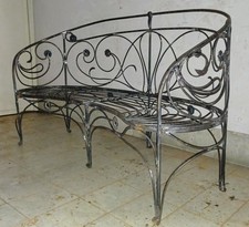 Divano Semicurvo in ferro pieno forgiato e battuto a mano 3 Posti  Mod  Klara 3