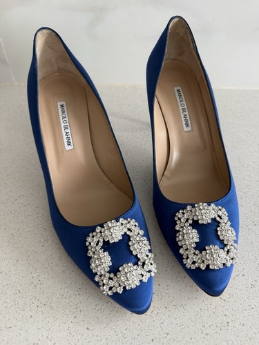 Pompa manolo blahnik blu - pompa,