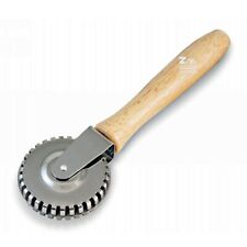 ROTELLA TAGLIA PASTA TAGLIA E CHIUDI 2 USI RAVIOLI MANICO LEGNO ROTELLA INOX