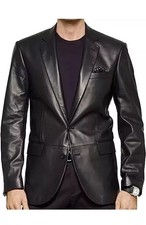 Blazer uomo nero vera pelle