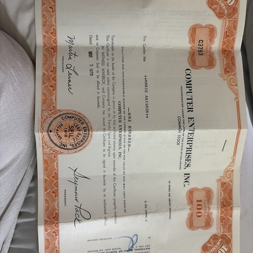 1970 stock certificato imprese - 1970,