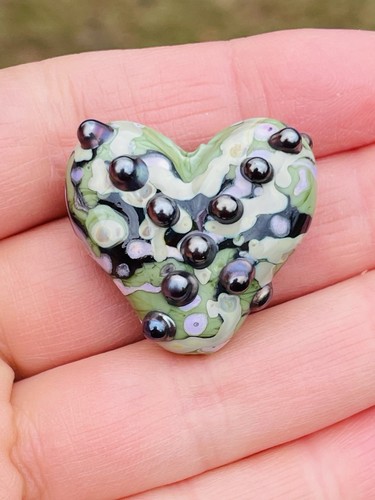 Perlina focale cuore - , vetro