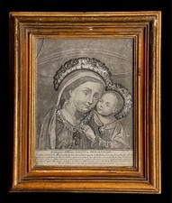 santino incisione  1700 MADONNA DEL BUON CONSIGLIO in GENAZZANO