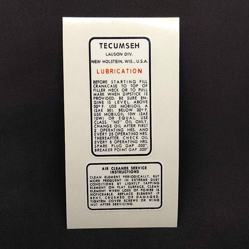 Tecumseh engine service - tecumseh,