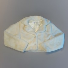 Giacca pelliccia sintetica bianca Knit Works bambina XL 16 cappotto morbido peluche festa