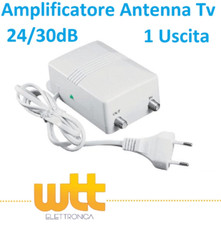 AMPLIFICATORE ANTENNA DI LINEA TV DA INTERNO DIGITALE TERRESTRE 1IN-1OUT 20dB