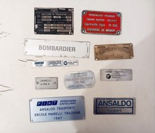 Lotto di 10 Targhe Carrozze Treni FS Ferrovie dello Stato Anni 70/80