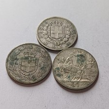 Monete In Argento Da Collezione X 3 Lire Savoia Italia Ag 835 G 5 Lotto 1912