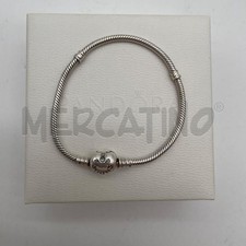 BRACCIALE PANDORA CHIUSURA CUORE ARGENTATO