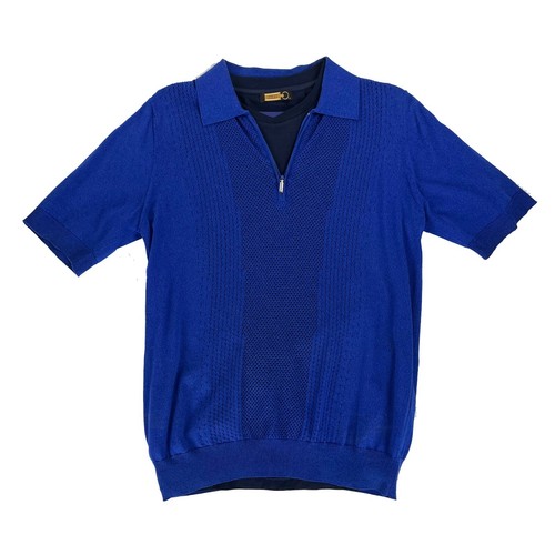 Polo zilli blu seta cotone - blu,