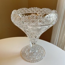 Tazza Vaso Vetro Taglio Epoca