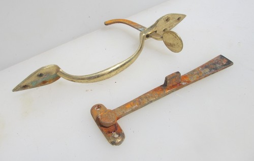 Vintage brass door latch - latch, lock