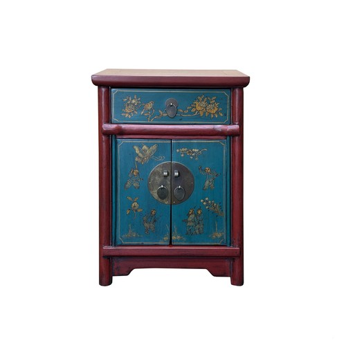 Comodino tavolo rosso blu - comodino,