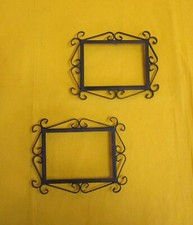 ✅  DUE CORNICI EPOCA SECONDA META' DEL 900 IN FERRO BATTUTO ANTIQUE - 2073