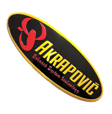 ADESIVO AKRAPOVIC ALLUMINIO STEMMA 3D ALTE TEMPERATURE AKRA SCARICO MOTO OVALE