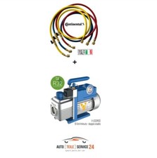 Kit Pompa vuoto(DOPPIO STADIO) 51 Lt/min R32 R410A R407C R134A+Set tubi ricarica