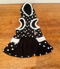 VESTITO CANI PICCOLA TAGLIA  NERO A POIS BIANCHI " WWW. MONKEYDAZE " Tg. XS