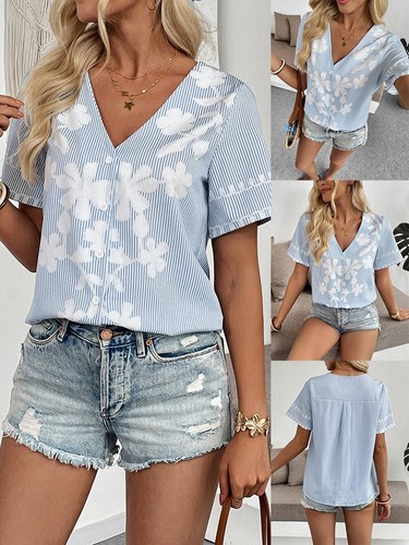 Blusa donna floreale manica