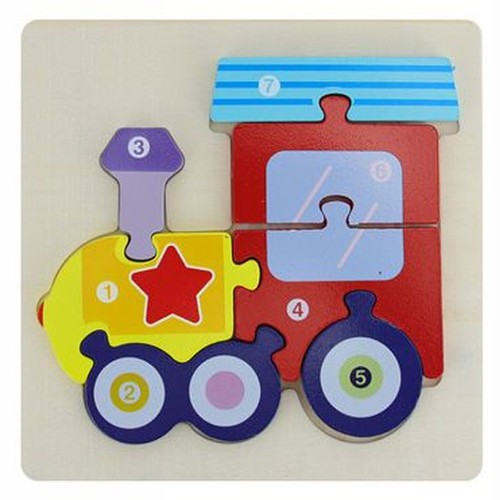 Puzzle blocchi legno - legno, forma