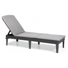 Lettino Sdraio Prendisole Keter Jaipur con Cuscino Grafite - K238416