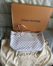 NEW - Autentica borsa a tracolla Louis Vuitton Damier Azur Neverfull MM USA