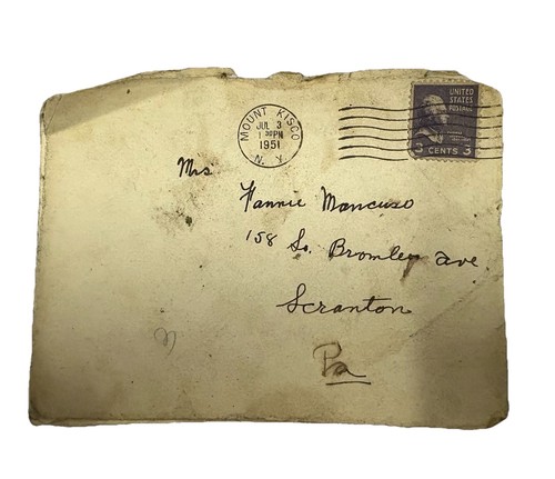 1951 envelope with purple - 1951,