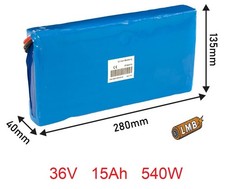 Ricambio interno "portapacchi" al litio 36V15Ah 40x280x135 mm