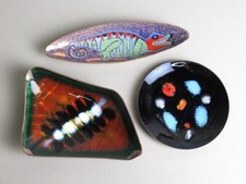 Ciotole artistiche rame smaltate a fuoco stile Laurana Mare soprammobili 1950