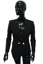 LIU JO Milano Blazer Taglia 40 Donna Nero Slim Doppiopetto Elegante Giacca