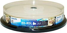 10 PHILIPS vuoti 6X Blu-ray BD-R BDR DL 50 GB bianco hub a getto d'inchiostro disco stampabile 