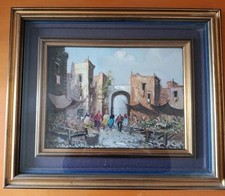 Raro Dipinto Olio Su Tela Anni