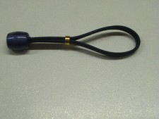 BOTTONE BLU CON ASOLA PELLE ALAMARO RESINA / PELLE LUNG. CM 8,5 ( ASOLA 7 CM )