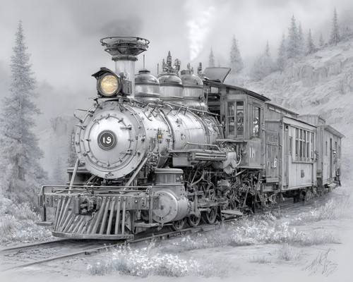 Antica locomotiva vapore - antica, a