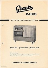 Manuale Di Servizio Per Graetz Musica 617, Grazioso 4617, Moderato 6617