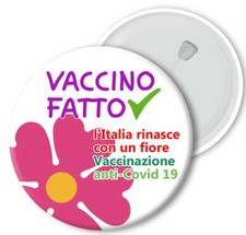 Spilla Pins 5.8 cm X Dottori Oss medico Infermieri vaccino fatto - fiore