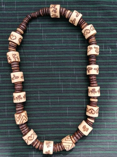 Collana semi cocco legno - collana, in