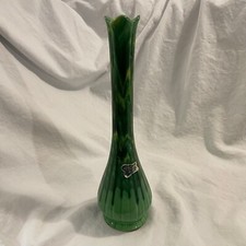 Vintage 13.5" MCM Green Vase -