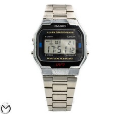 Orologio CASIO WR Alarm Chrono A163W allarme cronografo digitale acciaio unis...