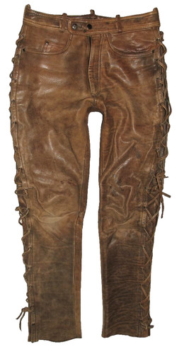 Jeans pelle uomo biker - jeans, con