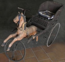 Cavallo con calesse - , antico